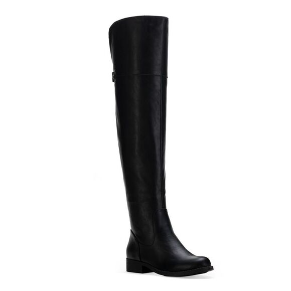 SUN STONE Womens Black Gore Stretch Allicce Round Toe Block Heel Boots 7 M WC - Picture 1 of 4